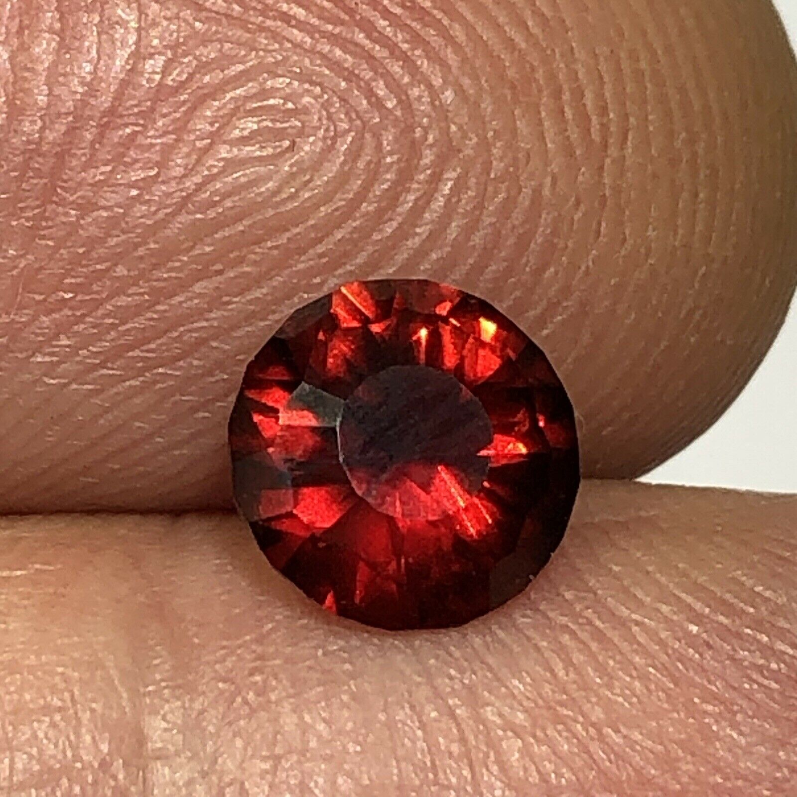 Almandine Garnet Natural Mined Faceted 7mm Round 1.6 Cts Red Loose Gemstone Z37