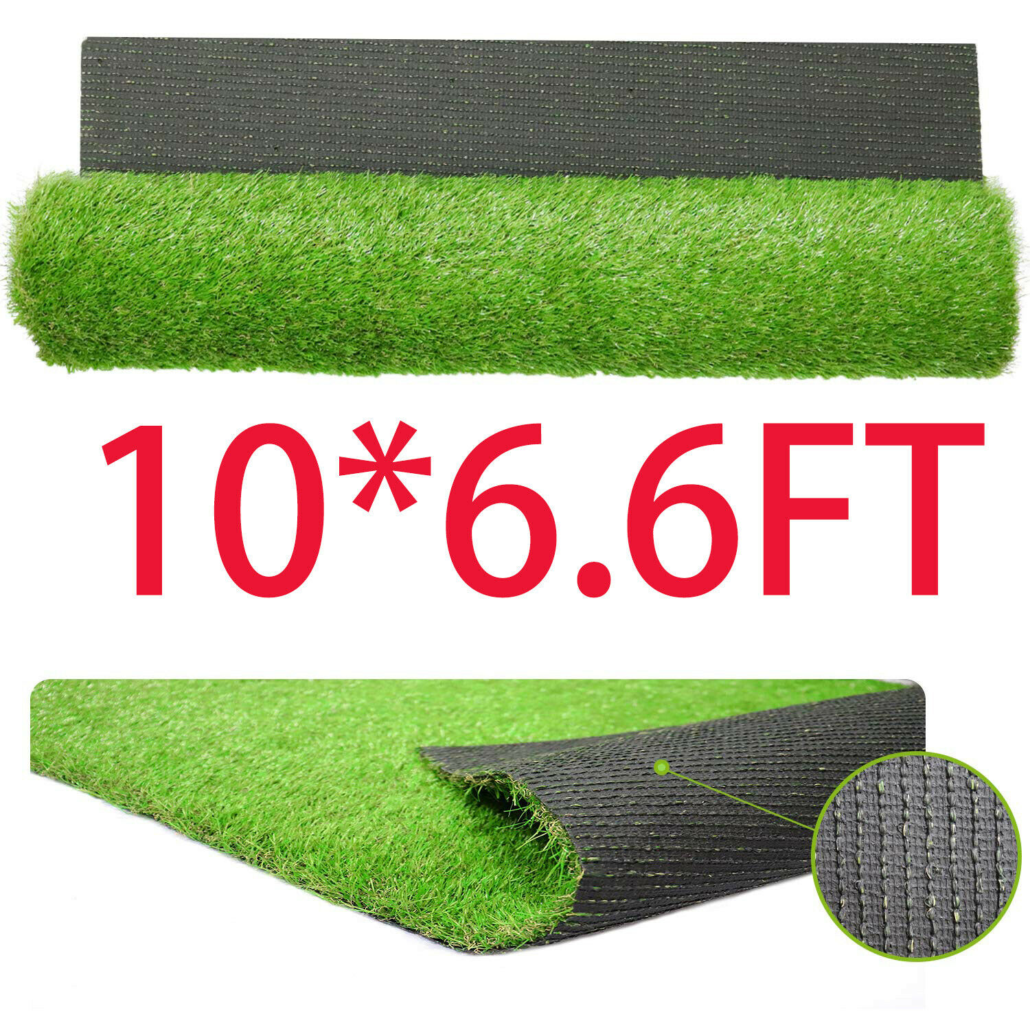 10x6.6 Ft Artificial Grass Floor Mat Synthetic Landscape Lawn Turf Garden Carpet