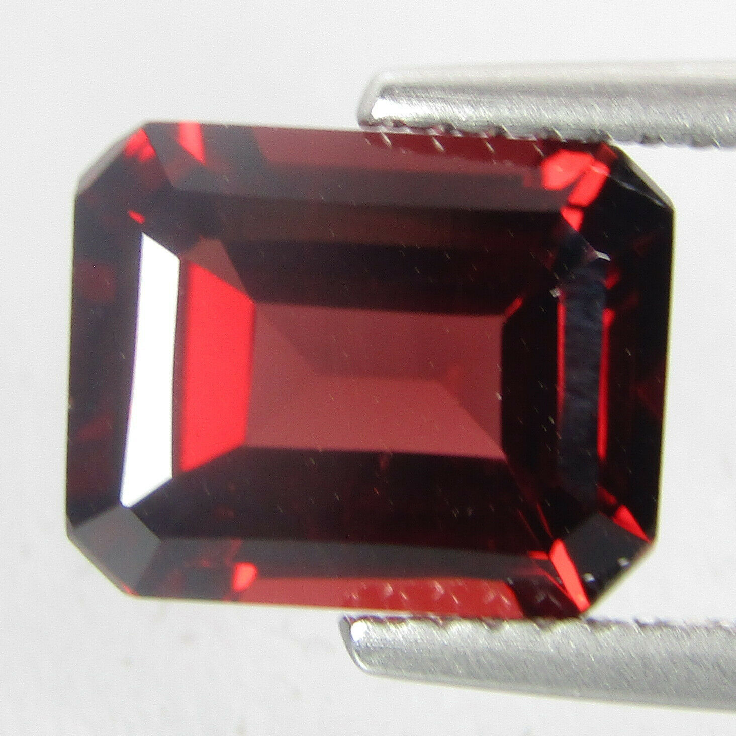 2.61cts Natural Excellent Red Color Almandine Garnet 9.6.7mm Emerald Cut Gem Vdo